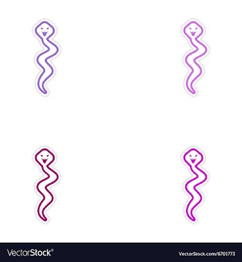 Set of stickers Indian cobra on white background vector image