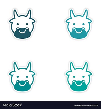 Set of stickers Indian cow on white background vector image