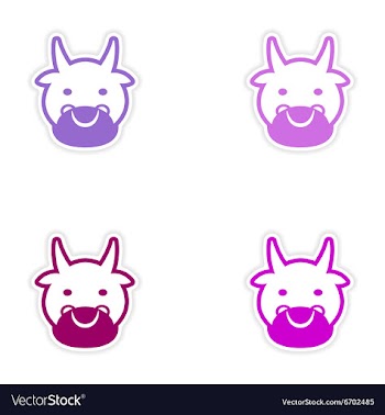 Set of stickers Indian cow on white background vector image