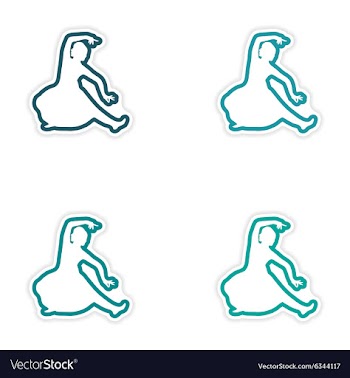 Set of stickers Indian dancer on white background vector image