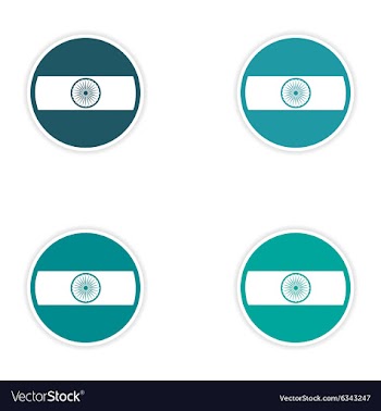 Set of stickers Indian flag on white background vector image