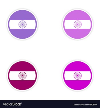 Set of stickers Indian flag on white background vector image