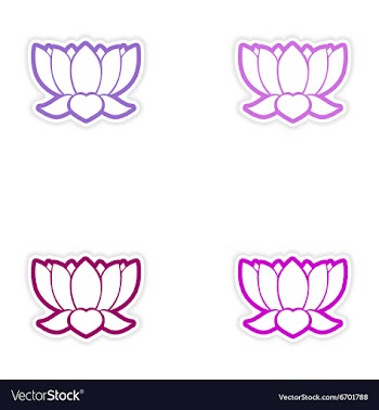 Set of stickers Indian lotus on white background vector image