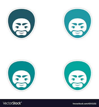 Set of stickers Indian man on white background vector image
