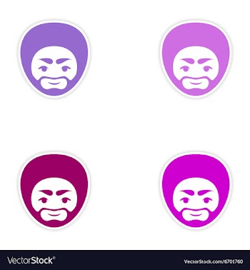 Set of stickers Indian man on white background vector image