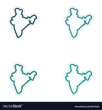 Set of stickers Indian map on white background vector image