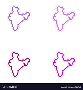 Set of stickers Indian map on white background vector image