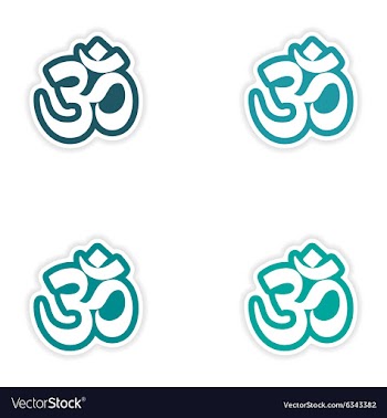 Set of stickers Indian om sign on white background vector image