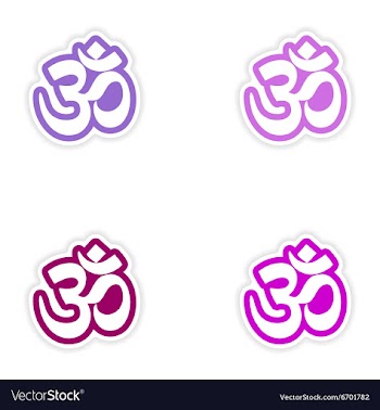 Set of stickers Indian om sign on white background vector image