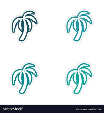 Set of stickers Indian palm on white background vector image