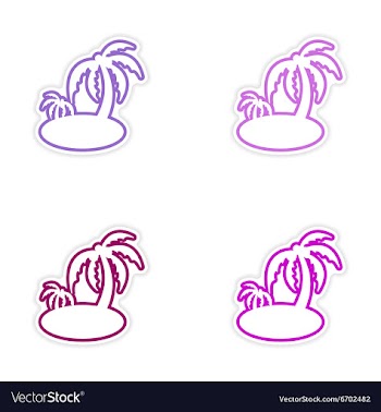 Set of stickers Indian palm on white background vector image