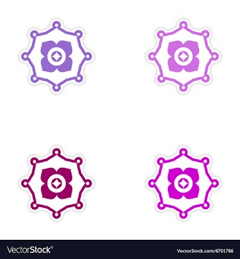 Set of stickers Indian symbols on white background vector image