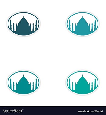 Set of stickers Indian Taj Mahal on white vector image
