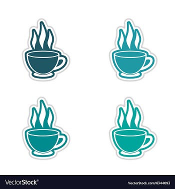 Set of stickers Indian tea cup on white background vector image