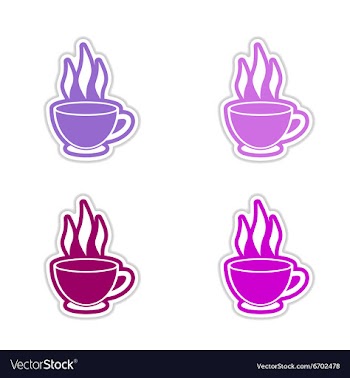 Set of stickers Indian tea cup on white background vector image