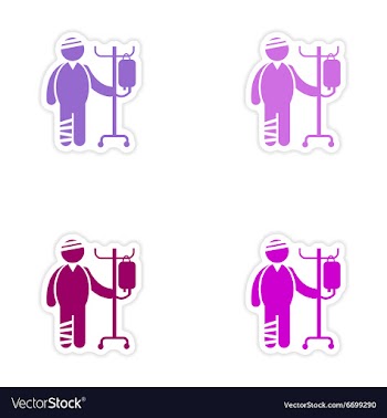 Set of stickers man bandaged on white background vector image