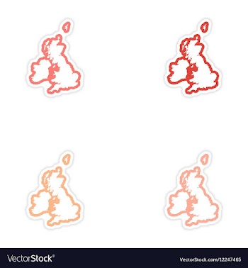 Set of stickers map Britain on white background vector image