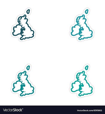 Set of stickers map Britain on white background vector image