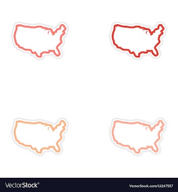 Set of stickers map of USA on white background vector image