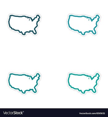 Set of stickers map of USA on white background vector image