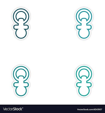 Set of stickers nipple toddler on white background vector image