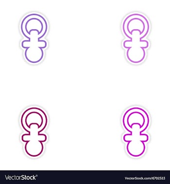Set of stickers nipple toddler on white background vector image