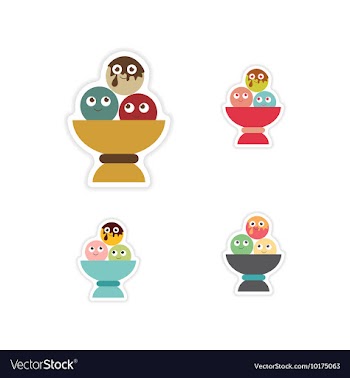Set of stickers on a white background balls ice vector image