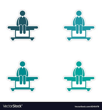 Set of stickers patient on stretcher white vector image