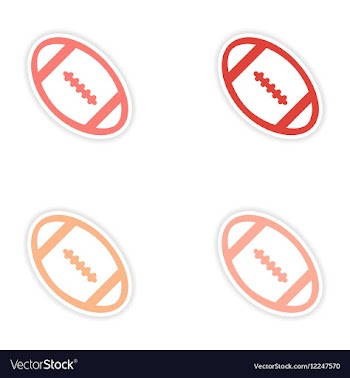 Set of stickers rugby ball on white background vector image