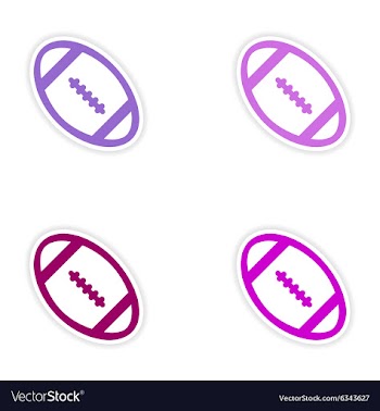 Set of stickers rugby ball on white background vector image