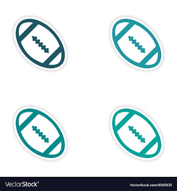 Set of stickers rugby ball on white background vector image