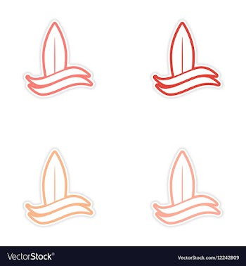 Set of stickers surfboard on white background vector image