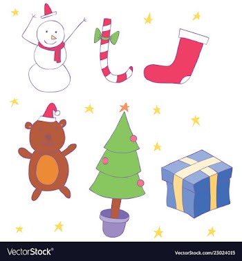 Set of stuff on christmas holiday vector image