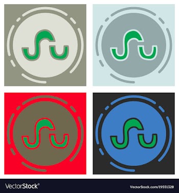 Set of stumbleupon color glossy icon realistic vector image