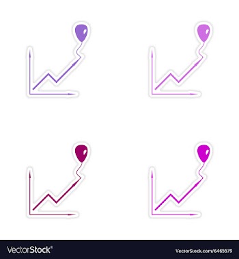 Set of stylish sticker on paper balloon and vector image