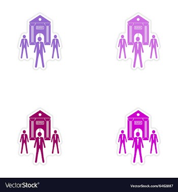 Set of stylish sticker on paper Bank and vector image