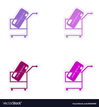 Set of stylish sticker on paper bank card in the vector image