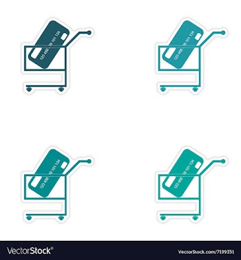 Set of stylish sticker on paper bank card in the vector image