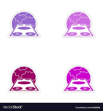 Set of stylish sticker on paper banknotes and vector image