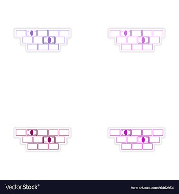 Set of stylish sticker on paper building and money vector image