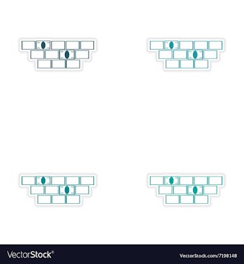 Set of stylish sticker on paper building and money vector image
