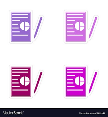 Set of stylish sticker on paper business papers vector image