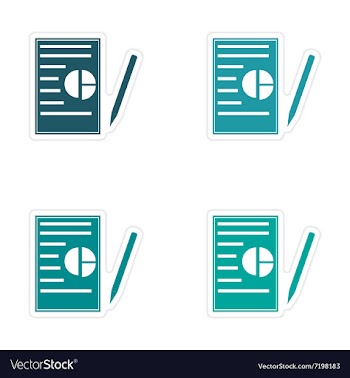 Set of stylish sticker on paper business papers vector image