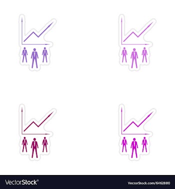 Set of stylish sticker on paper Businessmen and vector image