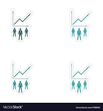 Set of stylish sticker on paper Businessmen and vector image