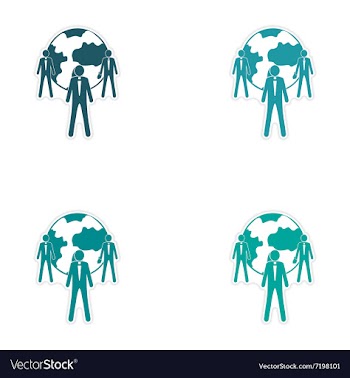 Set of stylish sticker on paper Businessmen and vector image