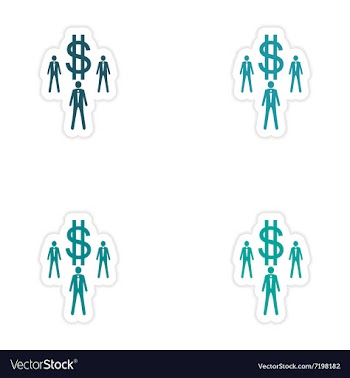 Set of stylish sticker on paper businessmen and vector image