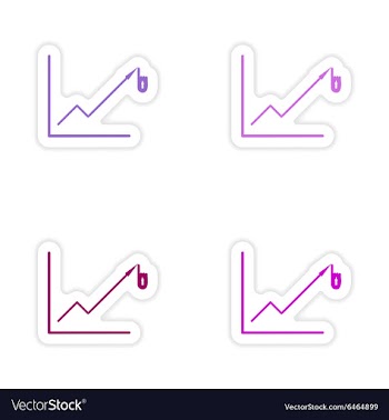 Set of stylish sticker on paper Economic graph vector image