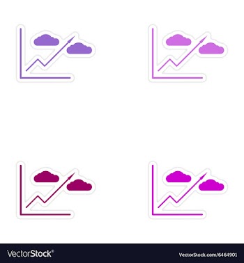 Set of stylish sticker on paper Economic graph vector image