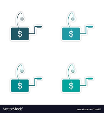 Set of stylish sticker on paper Economic icon logo vector image